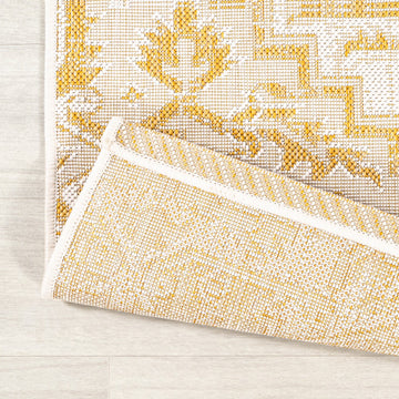 Estrella Bohemian Medallion Textured Weave Indoor/outdoor Runner Rug